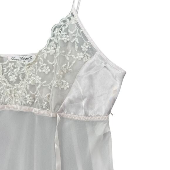 Linea‎ Donatella White Embroidered Lace Spaghetti Straps Lingerie Camisole Large - Picture 3 of 6